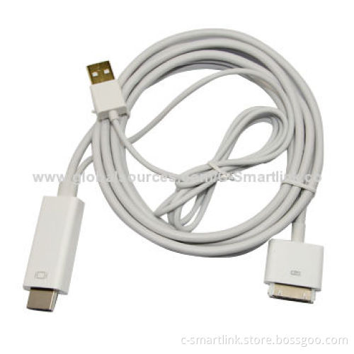 iPad to HDMI Male 1.8m + USB1m, 1.8m Male + USB Cable for iPhone 4 and 4S, iPad 2, iPad, Charging